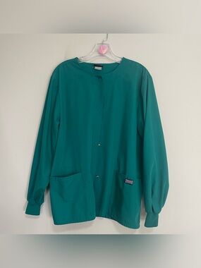 Cherokee Teal Utility Scrub Jacket - Snap Front~ Size Medium